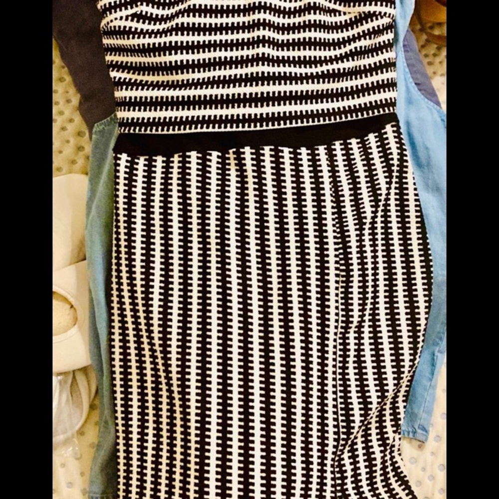 Chic Black and White Striped Dress